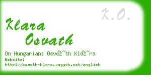 klara osvath business card
